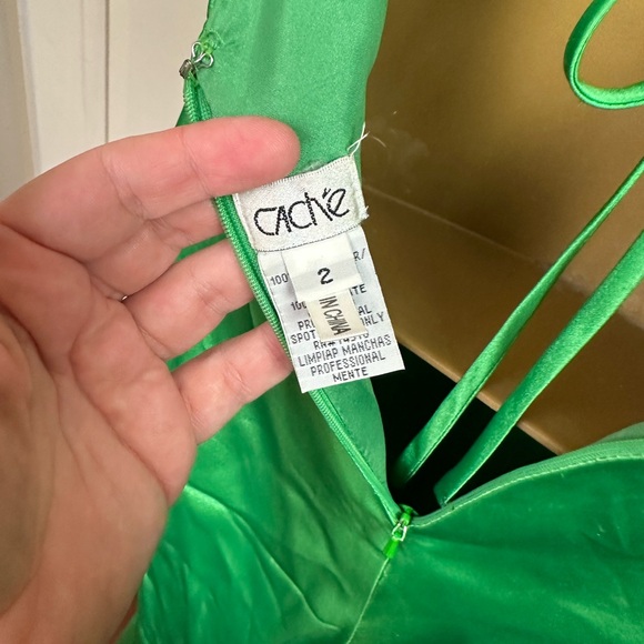 Cache Gorgeous Satin Rhinestones Beaded Sequin 90’s/Y2K Vintage Gown 2 *FLAWS* - Picture 8 of 16